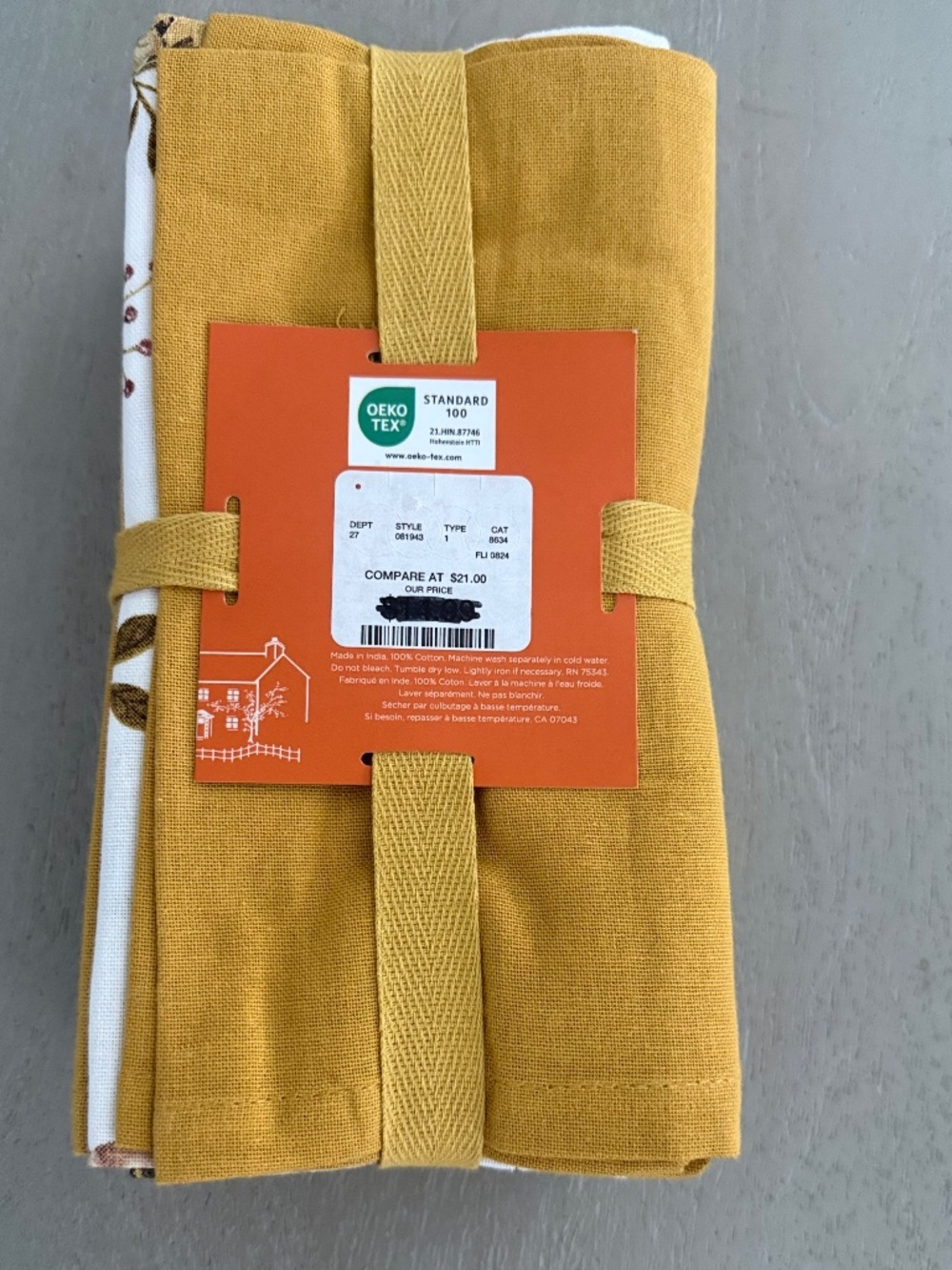 The Farmhouse Rachel Ashwell Fall Set of 12 Napkins; NWT - Picture 4 of 5